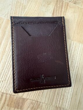 Links & kings brown leather slim money clip wallet